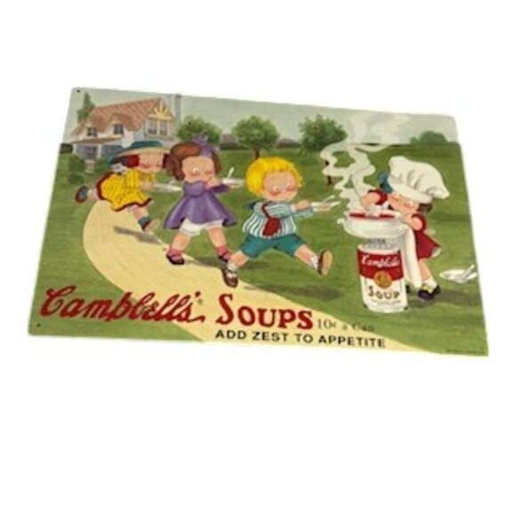 1993 Campbell’s Soup Tin Sign #3 of 20 – AAA Sign Co. Vintage Collector’s Piece - Picture 4 of 4